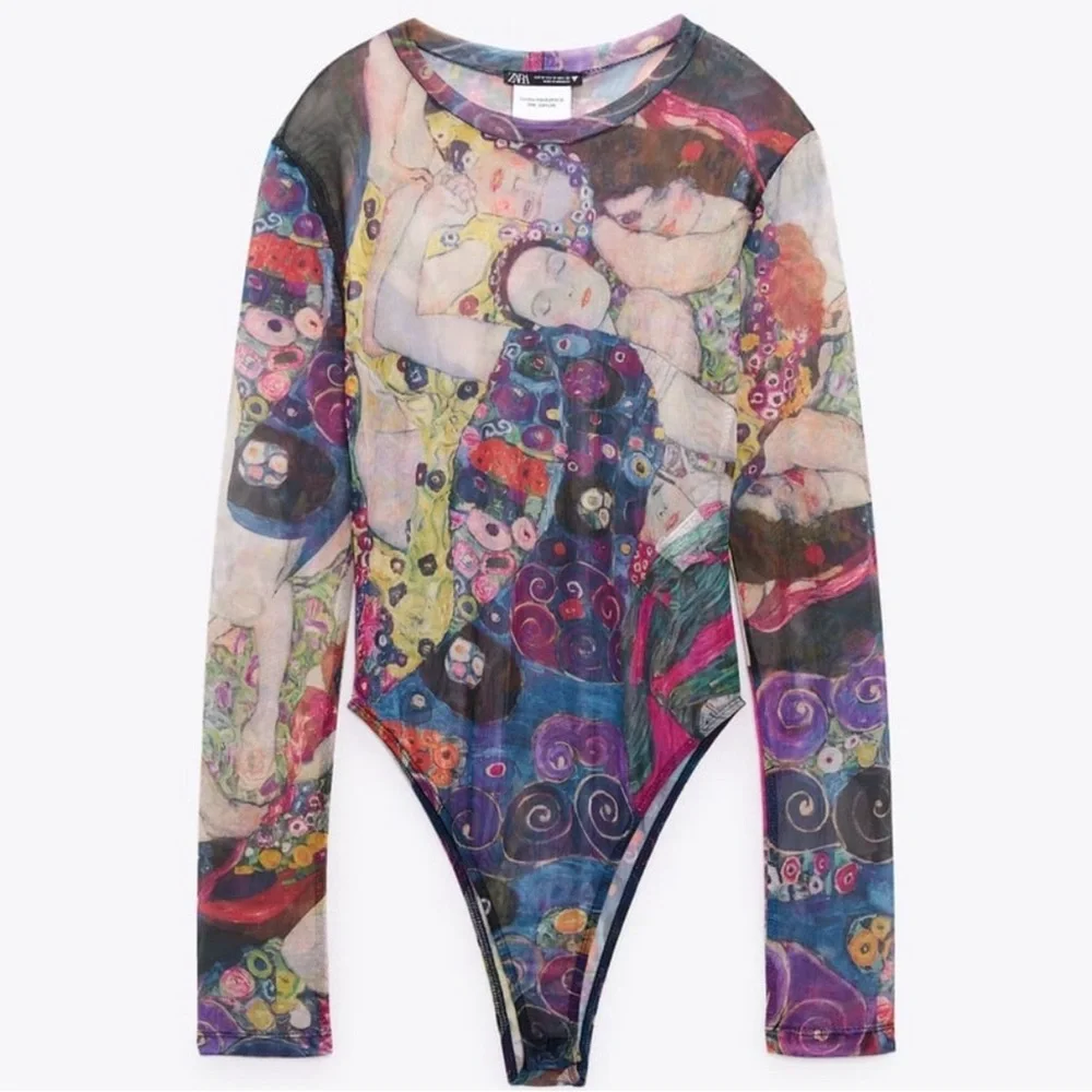 Zara Limited Edition The Virgin Gustav Klimt Long Sleeve Bodysuit - Picture 1 of 9